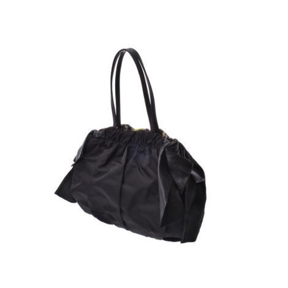 Prada Tote Bag Black Python Pattern Nylon Nappa - image 2